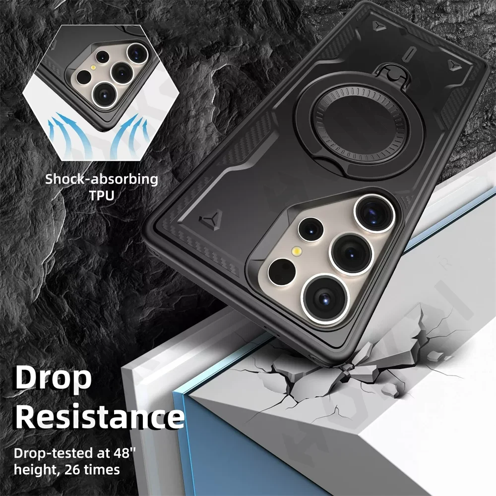 Чехол для Samsung Galaxy S25 S24 S23 Ultra Plus FE A16 A15 A55 4G 5G с вращающейся магнитной прочной