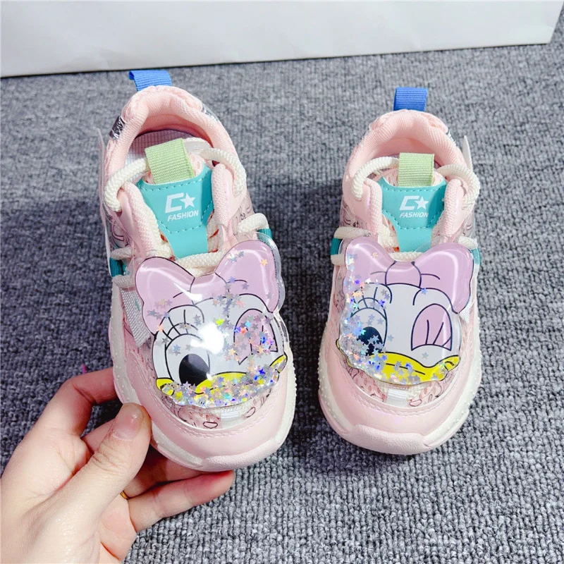 Disney Daisy Duck  Children's Sandals Anime Cute Cartoon Non-slip Sneakers Kawaii Comfortable Breathable Beach Shoes Summer New images - 6