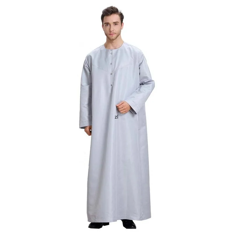 Ramadan Muslim Arab Middle East Long Sleeve Solid Color Men's Robe Spring Summer 2022 Kaftan Moroccan Saudi Vestidos Djellaba