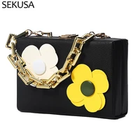 flap shaped women flower causal evening bags shoulder chain fashion lady small day clutches lock purse