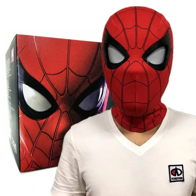 

1:1 Marvel Spiderman Headgear Cosplay Moving Eyes Electronic Mask Spider Man Remote Control Elastic Toys Kid Birthday Toys Gifts