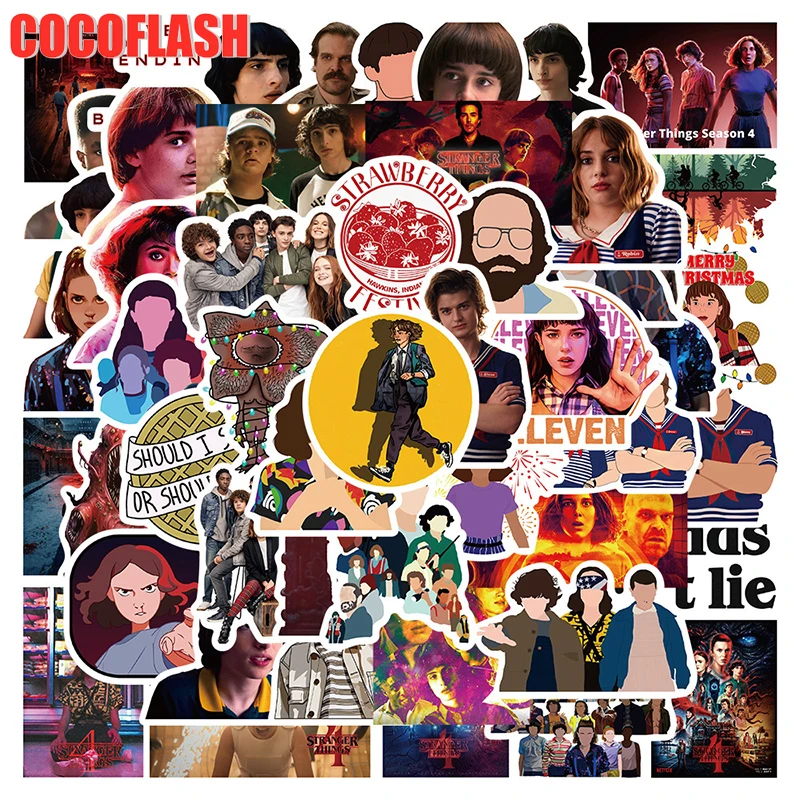 

10/50 шт./лот мультяшный триллер «очень странные дела», ТВ-серия, граффити, наклейки для багажа, скейтборда, детей, «сделай сам», ноутбука, телеф...