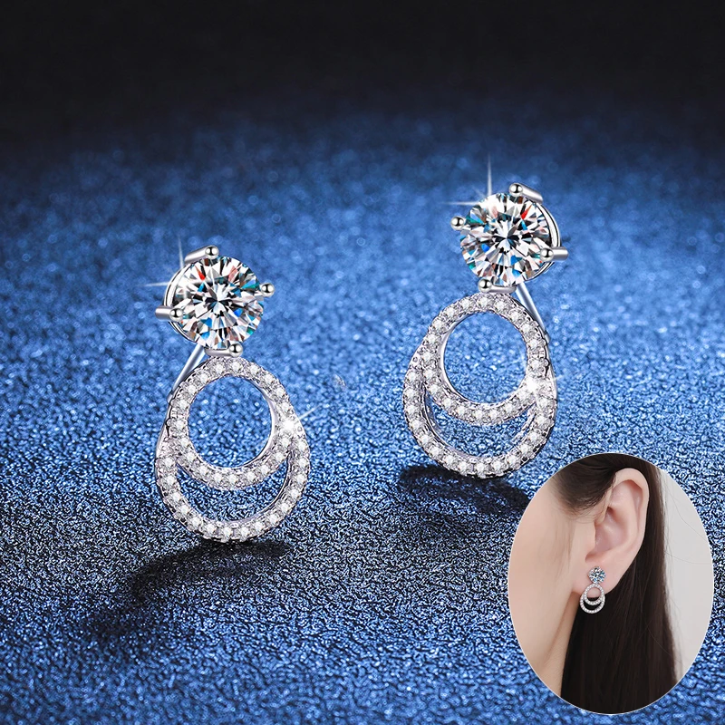 Женские серьги-гвоздики из серебра 100% пробы 1 карат