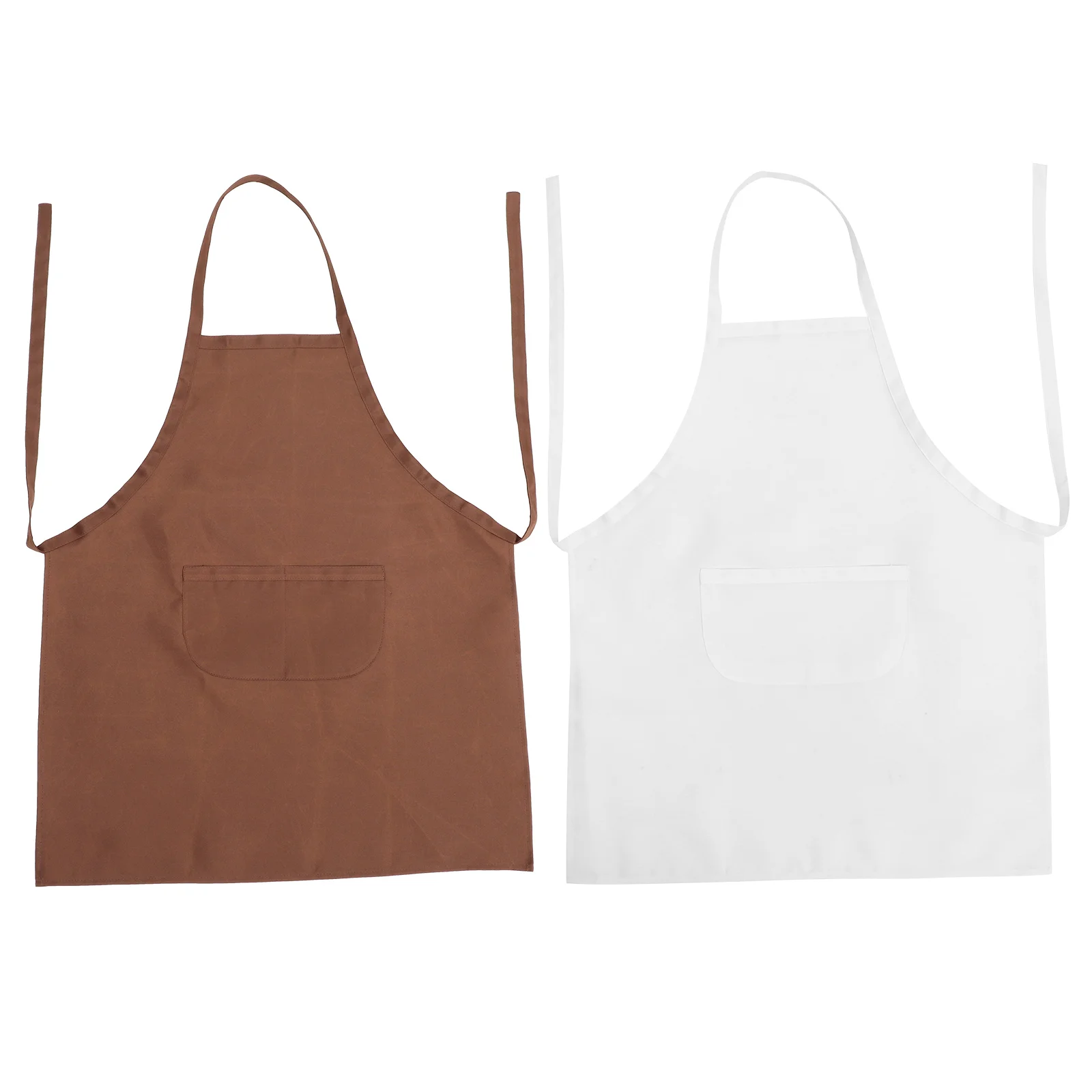 

2 Pcs Apron Women Cooking Bibs Multifunctional Chef Pocket Bakery Kitchen Washable Protector White Aprons Adults