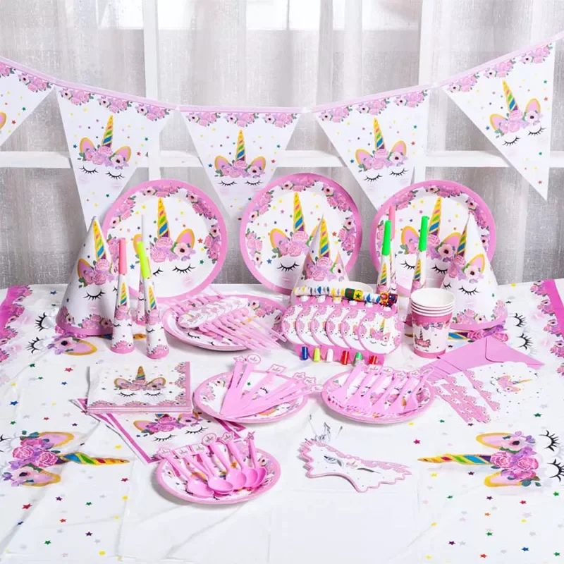 

Rainbow Unicorn Cupcake Wrappers Cake Topper Unicorn Birthday Party Cake Decorations Kids Baby Shower Unicorn Party Supplies