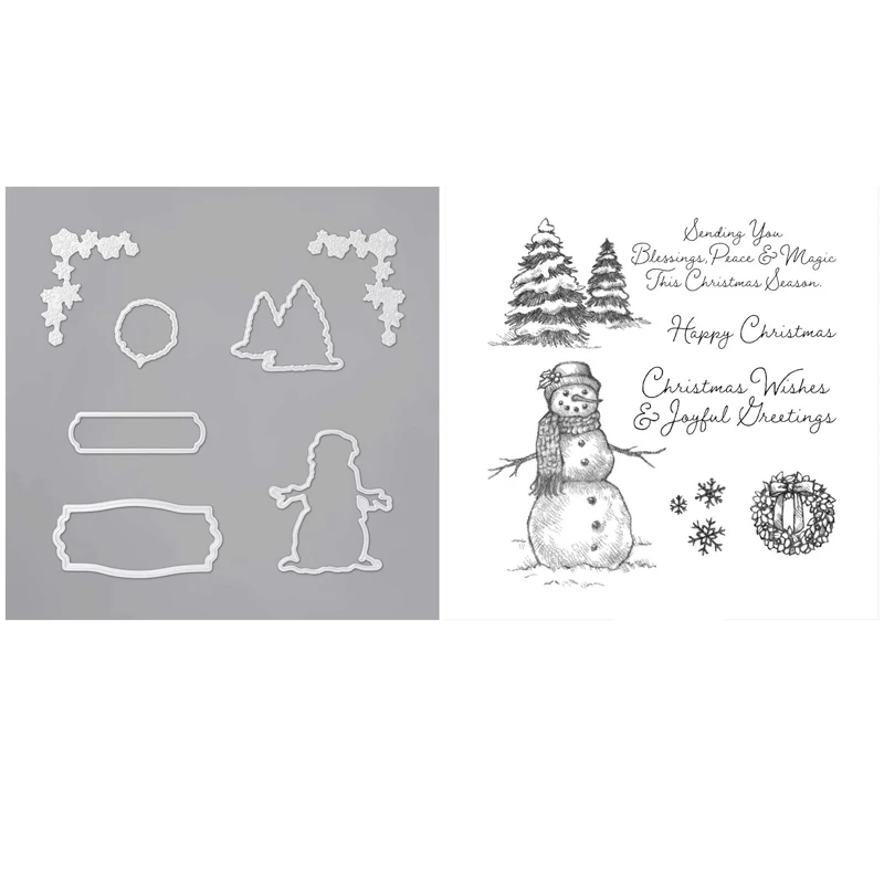 

Набор штампов и штампов Snow Wonder, новинка 2021, Рождественские Зимние прозрачные штампы, чувства для «сделай сам», скрапбукинг, декоративные Ремесла, штампы