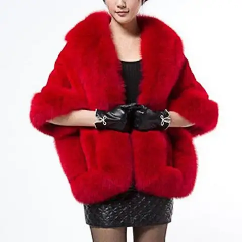 Luxury Fur Women Poncho Fluffy Shawl Fur Evening Dress Shawl Wedding Banquet Shawl Dress Shawl Plush Cape Coat Women Jackets