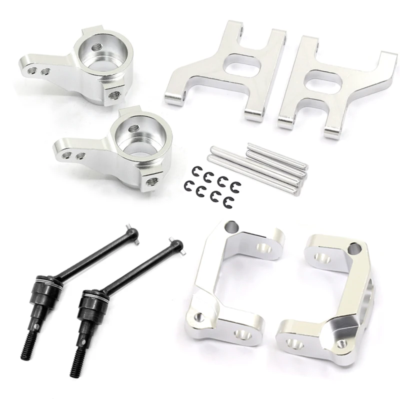 Metal Front Steering Cup C Hub Carrier Suspension Arm Drive Shaft for 1/10 RC Crawler Tamiya CC01 Upgrade Parts,Silver