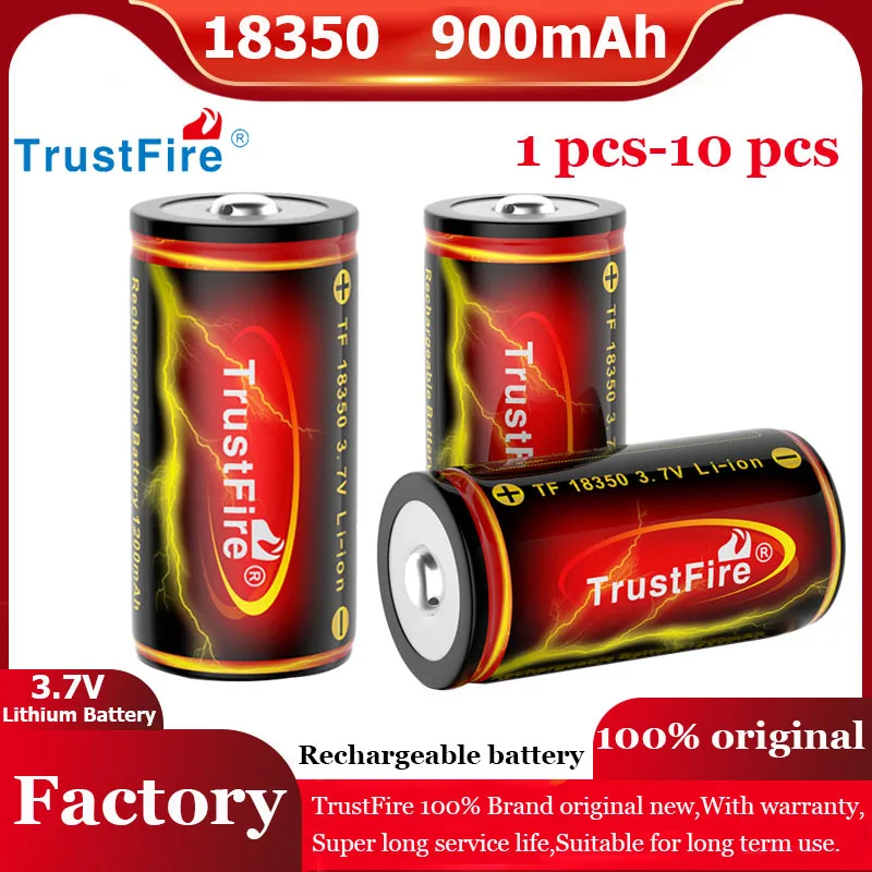 

TrustFire 18350 Lithium Battery 3.7V 900mAh Original Rechargeable Li Ion Batteries Cells For Electric Flashlight Toothbrush Toy