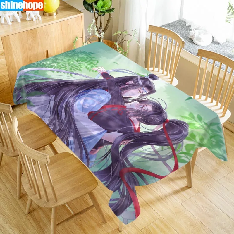 

New Arrival Custom Mo Dao Zu Shi Table Cloth Waterproof Oxford Fabric Rectangular Tablecloth Home Party Tablecloth