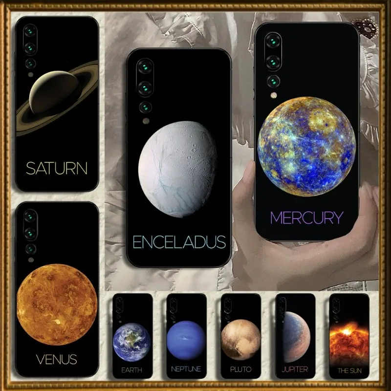 

Чехол для телефона с космической планетой для Huawei P50 P40 P30 Pro Lite P Smart 2021 2019 Magic 3, мягкий черный чехол для телефона