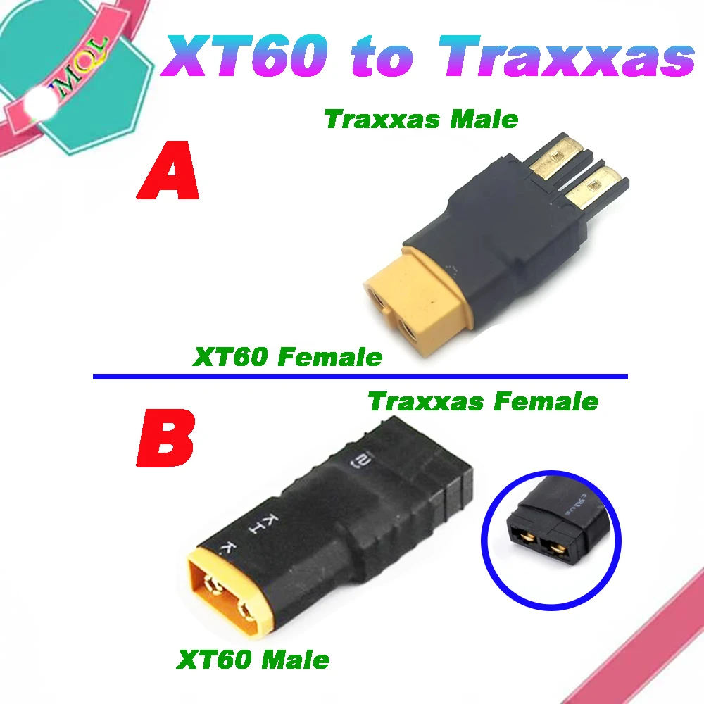 

10-50Pcs XT60 to Traxxas Female Male Connectors Banana Plug RC Lipo Battery Control Parts DIY Adapter
