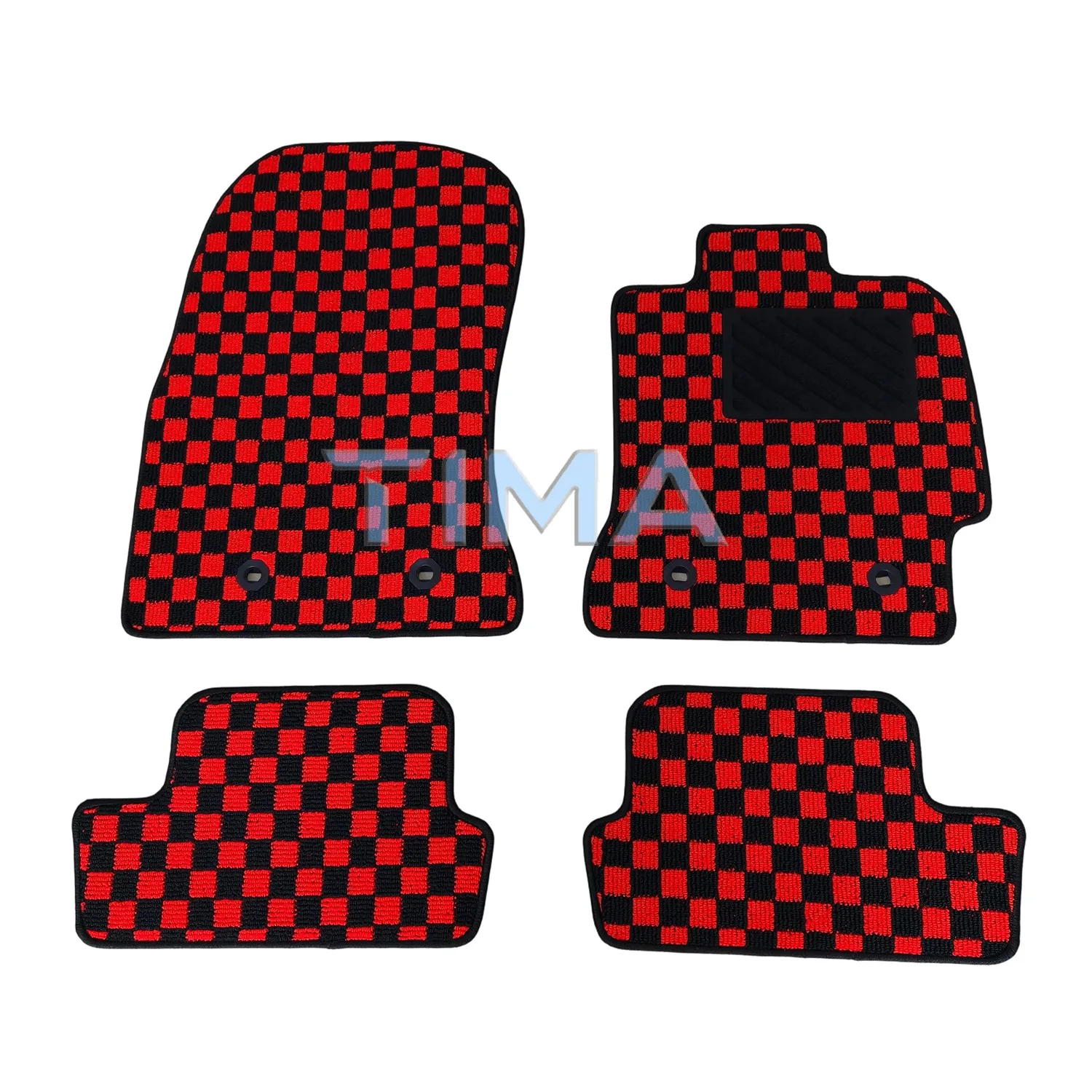 Фото 4 шт. ковриков для автомобиля Toyota GT86 2013-2021 RHD из гоночной ткани с клетчатым узором JDM №2
