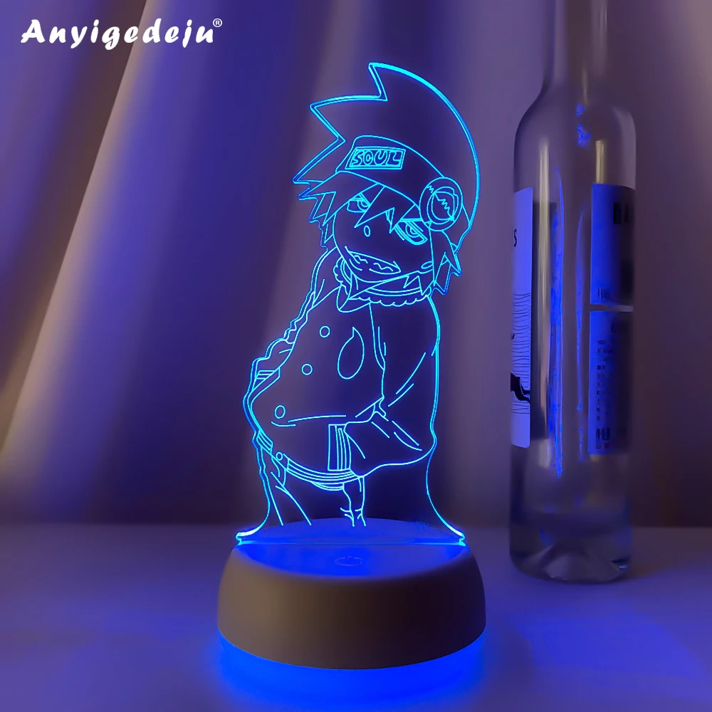 

Acrylic 3d Lamp Anime Soul Eater Figure Nightlight for Kids Bedroom Decor Rgb Colorful Table Lamp Soul Eater Led Night Light