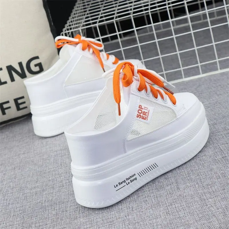 

Height Increasing Insole 10cm Half Slippers for Women 2023 Summer New Mesh Breathable All-Match Fashion Platform Slippers