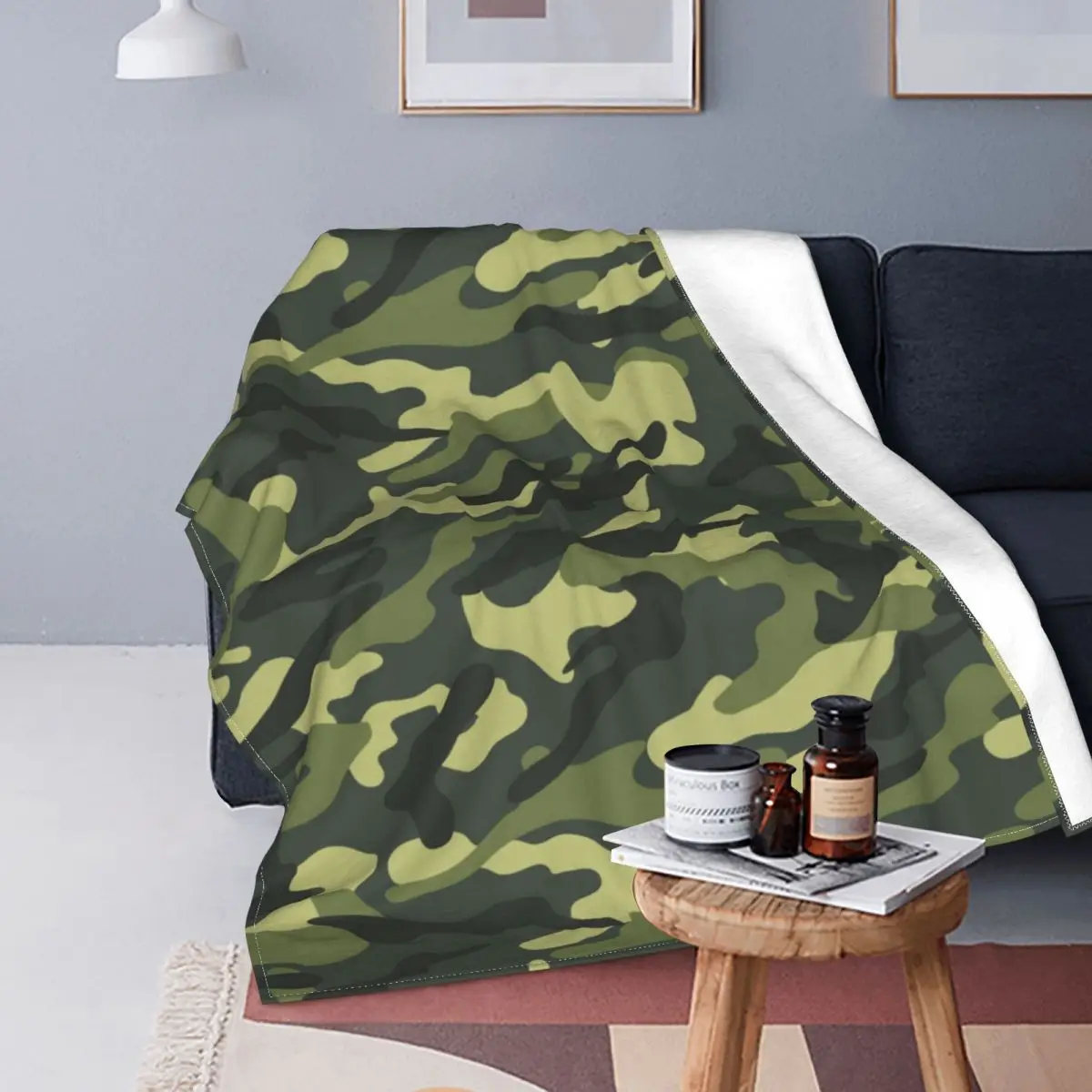 Зеленое камуфляжное армейское одеяло классическое дешевое новое покрывало