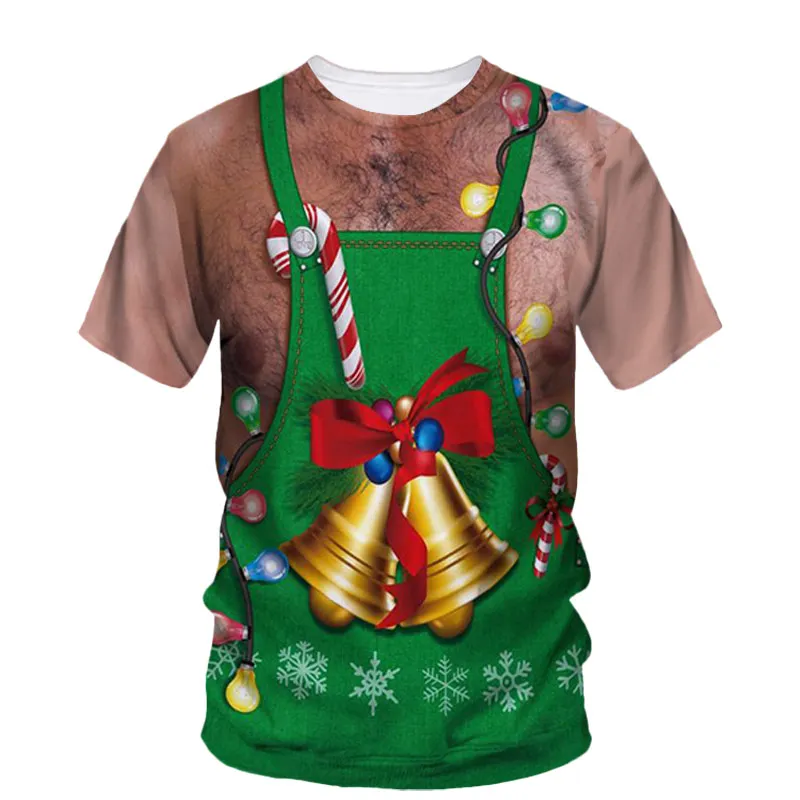 Hip Hop Annual Party Carnival Christmas Clothing Men's T-Shirt Characters Funny Play Novelty Innovative Shirts Top Design Tops