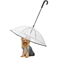 transparent pet umbrella dog products with leash rain proof snow proof for small dogs pets rainproof snowproof walking adjust