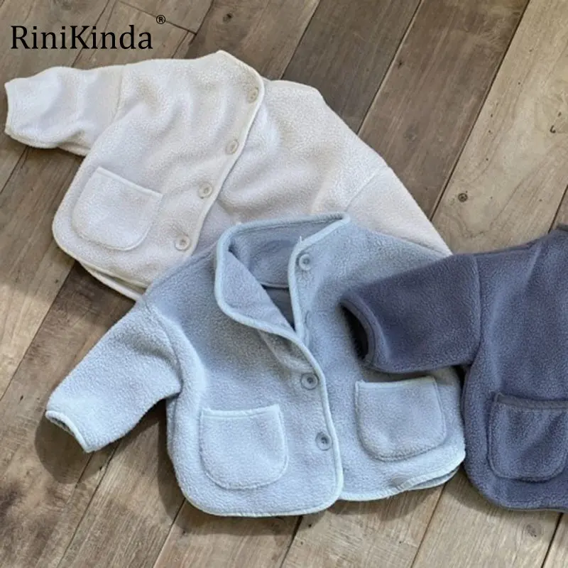 

RiniKinda 2022 Children Cotton Winter Jacket for Girl Winter Top Coat Kids Warm Thicken O Neck Solid Baby Coats Causal Outerwear
