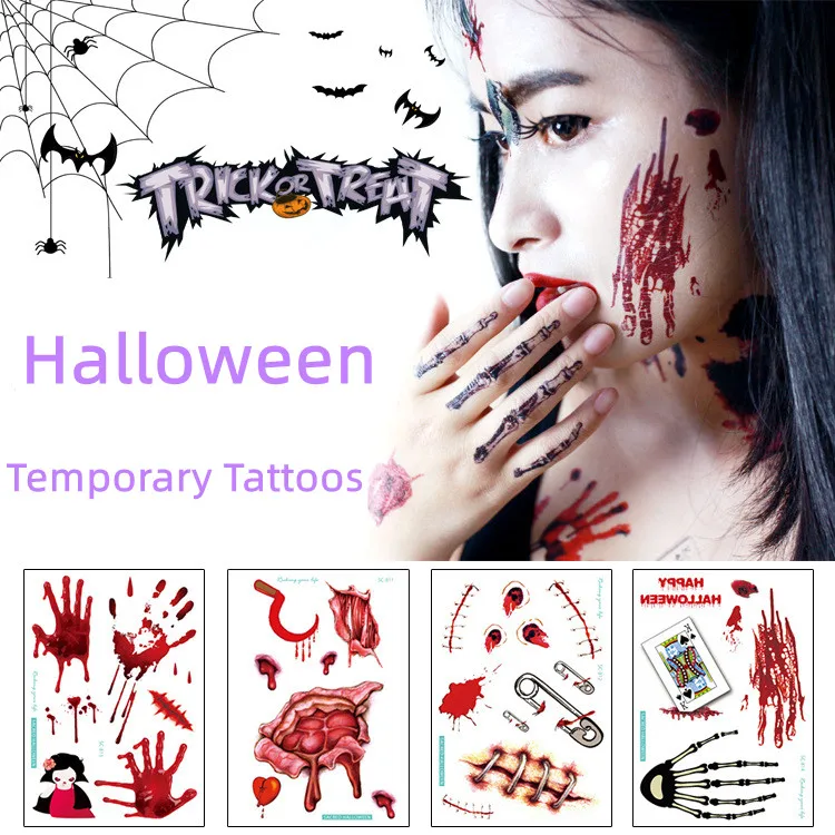 5 шт. водостойкие временные тату-наклейки на Хэллоуин |