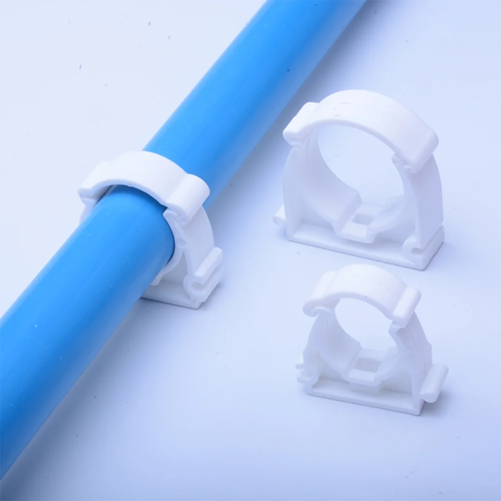 

10pcs White Plastic PPR U Clamp Holder for Water Pipe Tube Diameter 16mm 20mm 25mm 32mm 40mm 50mm Pipe Clamp Wholesale