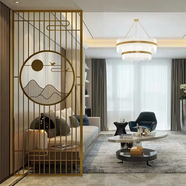 

Светильник лый роскошный экран из нержавеющей стали на заказ, художественная перегородка, украшение для прихожей в гостиную SUS 304