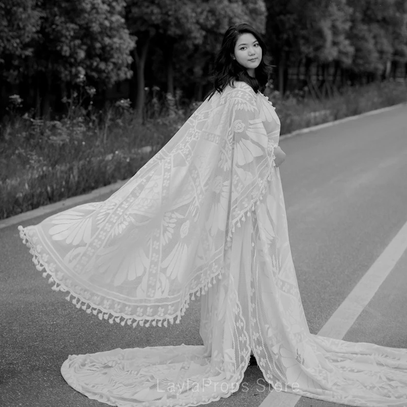 Boho Pregnancy Accessories Maternity Dresses Photoshoot Robe for Bride Bohemian Wedding Dress Kaftan Style With Moon Celestial enlarge