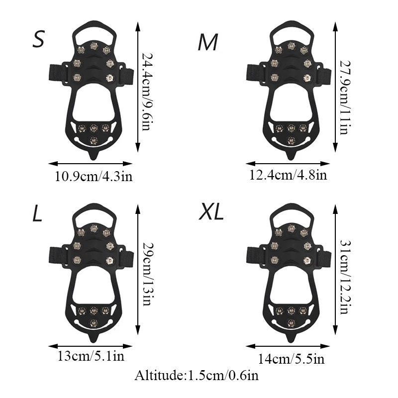 Hiking Shoe Covers Outdoor 11 Tooth Skates Non-slip Crampons Non-slip Wear-resistant Shoe Covers Strong Safe Wear-resistant