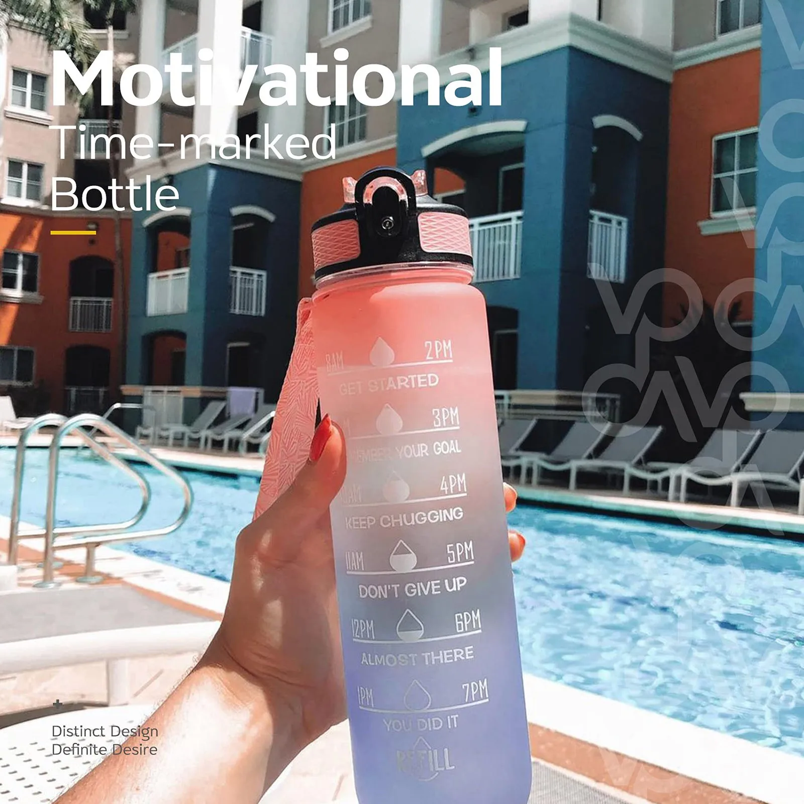 

New 32oz Motivational Water Bottle with Time Marker & Straw 1L Leakproof Sports Water Bottle BPA Free Fruit Water Bottle Outdoor