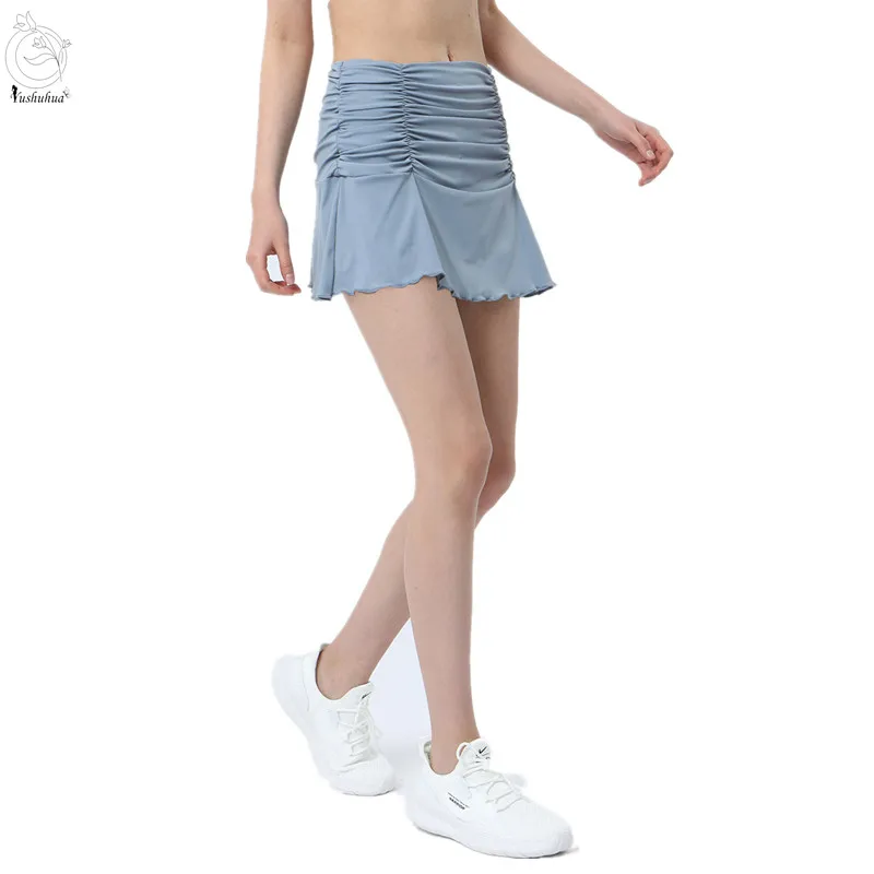 

Yushuhua Fold High Waisted Yoga Shorts Includes Tight Shorts Tennis Skirt Women Run Fitness Shorts Gym 2in1 Skirts Sportswear
