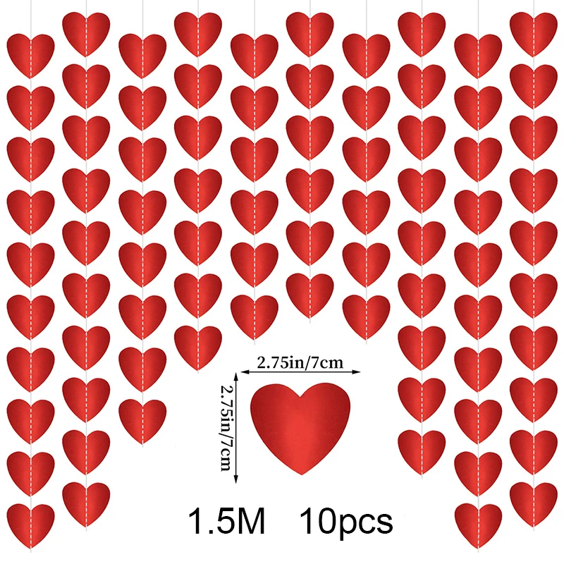 

Спиральный гирлянда сердечек для праздника