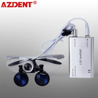 azdent 3 5x magnification binocular dental loupe surgery surgical magnifier with headlight led light medical loupe lamp 2022