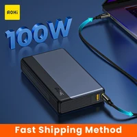 AOHI 100W Power Bank 30000mAh External Battery Fast Charge USB C Charger Powerbank for MacBook Pro iPhone Laptop Tablet Notebook