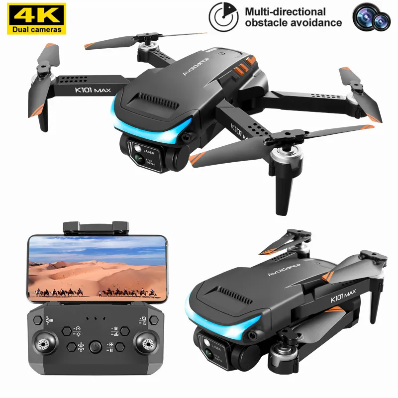 

K101 MAX Folding Drones 4K HD ESC Dual Camera Three-way Obstacle Avoidance Optical Flow Quadcopter Wifi Remote Control Mini Dron