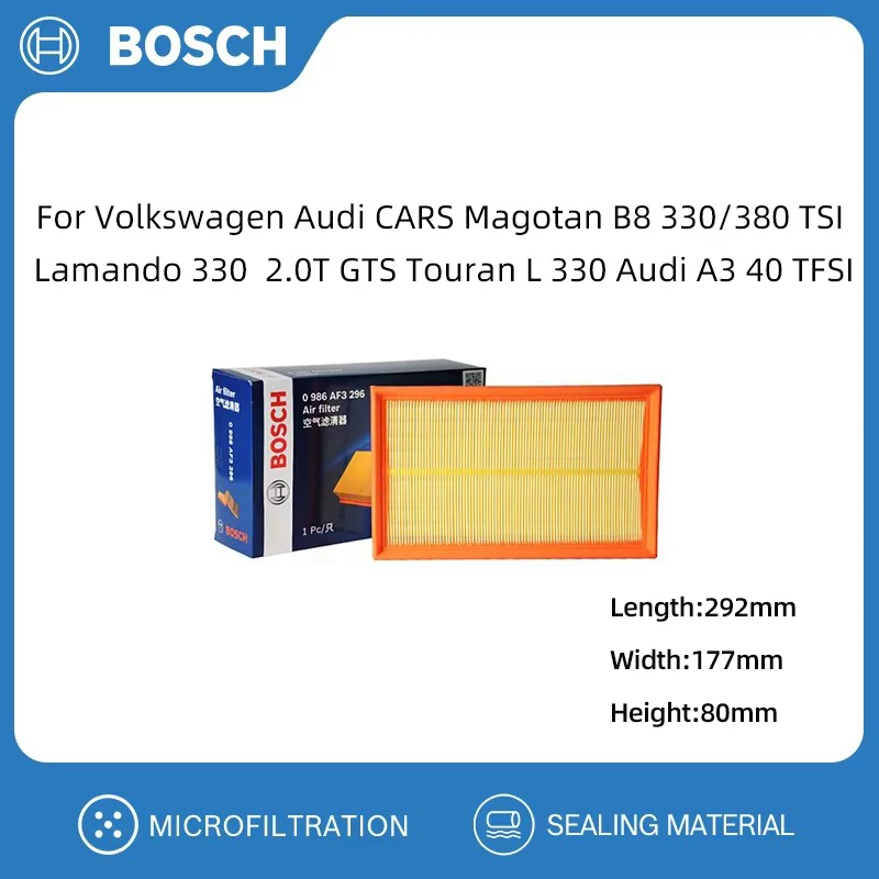 Воздушный Фильтр BOSCH Для Автомобилей Volkswagen Audi — Magotan B8 330/380 TSI Lamando 330 2.0T GTS Touran L A3 40