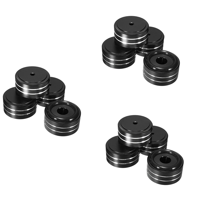 

HTHL-12Pcs 40X20mm Aluminum HIFI AMP Speaker Isolation Stand Turntable DAC Feet Pad (Black)