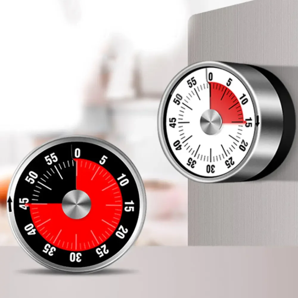 

Визуальный таймер из нержавеющей стали, механический кухонный таймер, таймер на 60 минут, будильник для приготовления пищи с громким будильн...