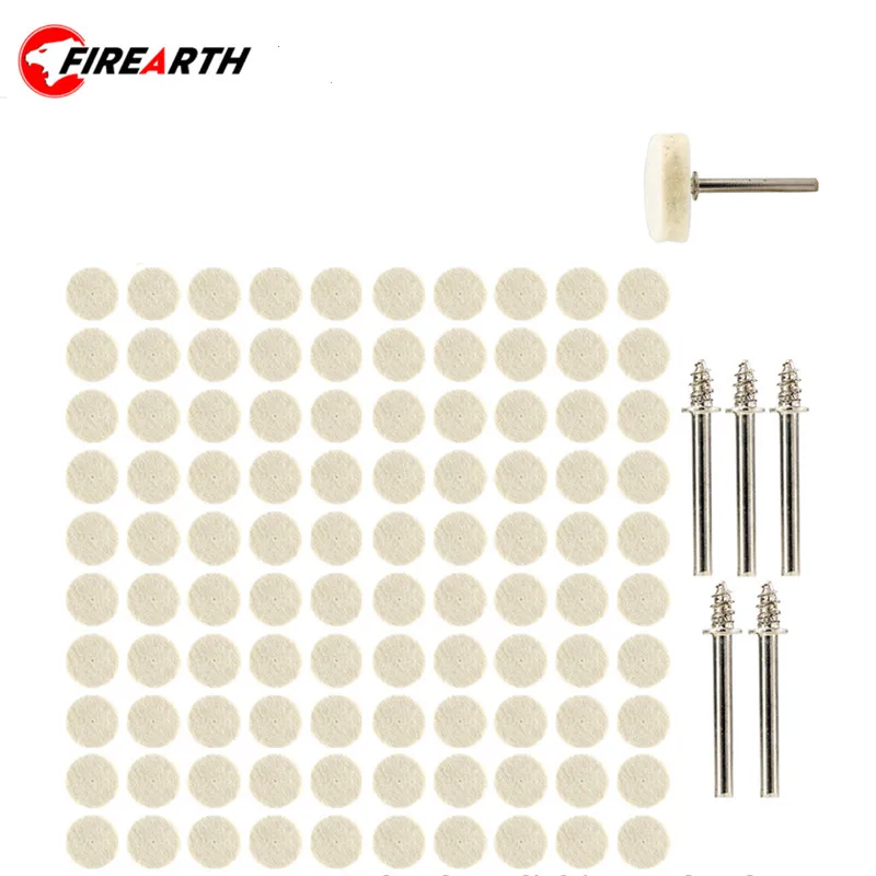 

52/105pcs Wool Felt Polishing Wheel Kit Grinding Metal Polish Rotary Tools Dremel Accessories For Polisher Pad With Mandrels