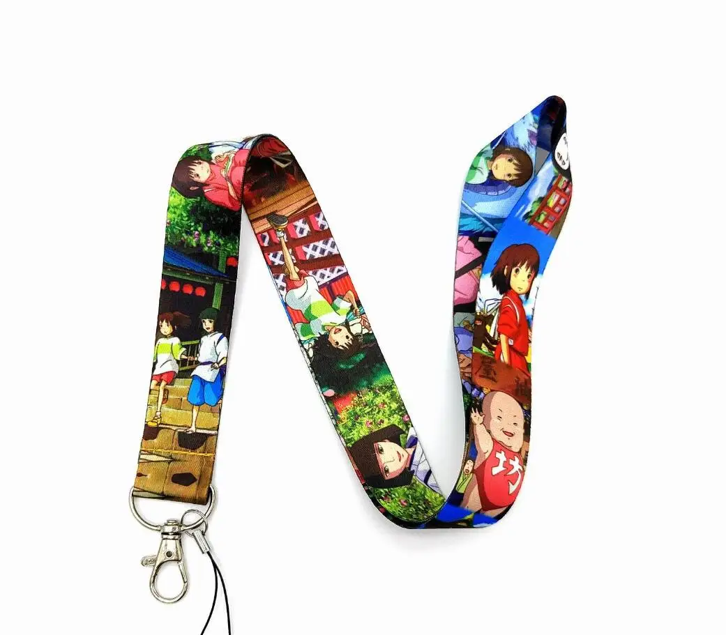 

Spirited Away Cartoon Key Lanyard ID Badge Holders Animal Phone Neck Straps with Keyring Phone Accessories D108