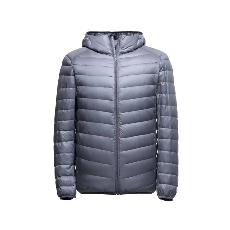 New Brand Autumn Winter Light Down Jacket Men's Fashion Hooded Short Large Ultra-thin Lightweight Youth Slim Coat Down Jackets