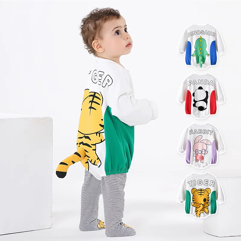 

Lemurpapa 2022 Autumn Baby Clothes Boy Girl Korean Bodysuits Cartoon Tiger Bunny Panda Baby Onesie Jumpsuits Long Sleeve Cotton