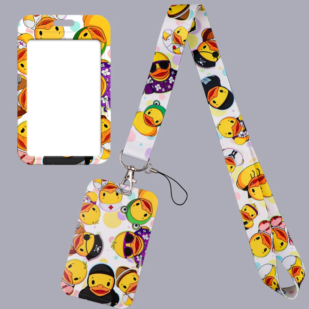 Ремешок с милой уткой для ключей шейный ремешок ремешки держатель бейджа брелок
