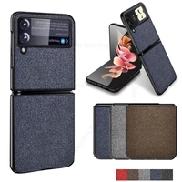 for samsung z flip4 5g fabric cloth shockproof case for samsung z flip3 5g ultra slim hard pc protective cover for galaxy z flip