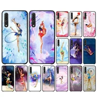 fhnblj love gymnastics oil painting phone case for huawei y6 2018 y7prime2019 funda case for y8p y9 2019 capa