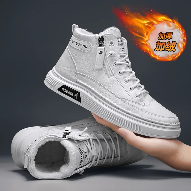 

CYYTL Mens Shoes Winter Fur Warm Sneakers Casual Leather Loafers Platform Fashion Sport Designer Luxury Skateboard Hiking Tennis
