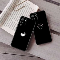 simple heart pattern phone case for redmi note 8 2021 note 10s 9s 8 2021 8t 9t 10 pro 7 9 10t 5g max zl4q vintage coque etui