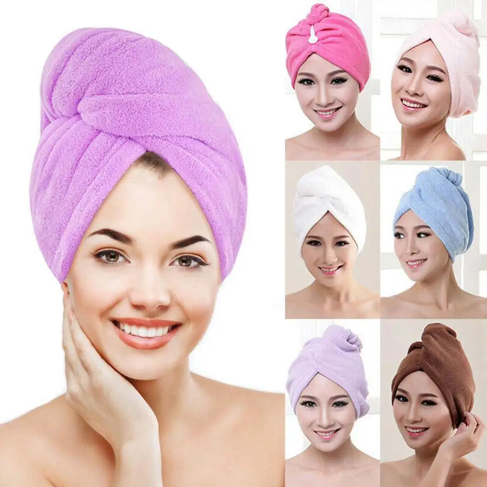 

1PC Microfiber Hair Fast Drying Dryer Towel Bath Wrap Hat Quick Cap Turban Dry Quick Drying Lady Household Bath Tool