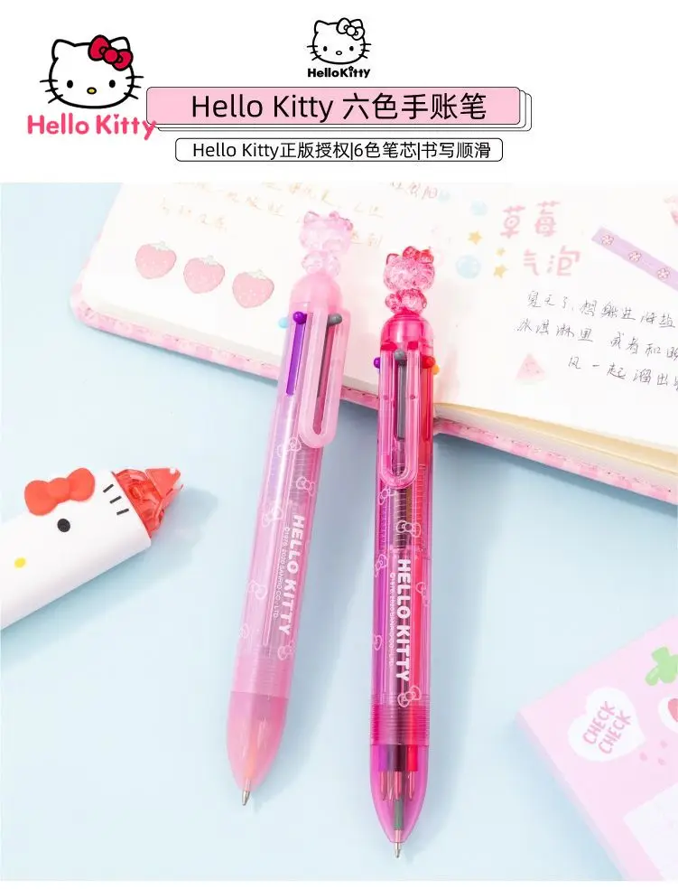 

Hello Kitty Fashion Cartoon Stationery Simple Hand Account Pen Colorful Ballpoint Pen Children's School Supplies