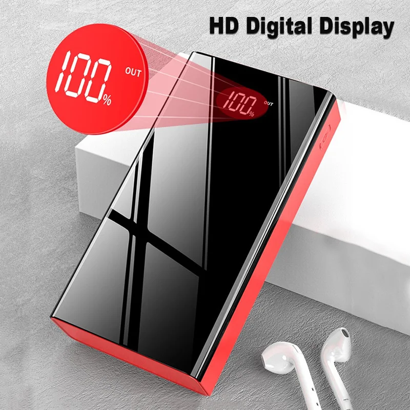 80000mAh Power Bank 4USB Fast Charging External Battery Charger Digital Display External Battery Flashlight For iPhone Xiaomi