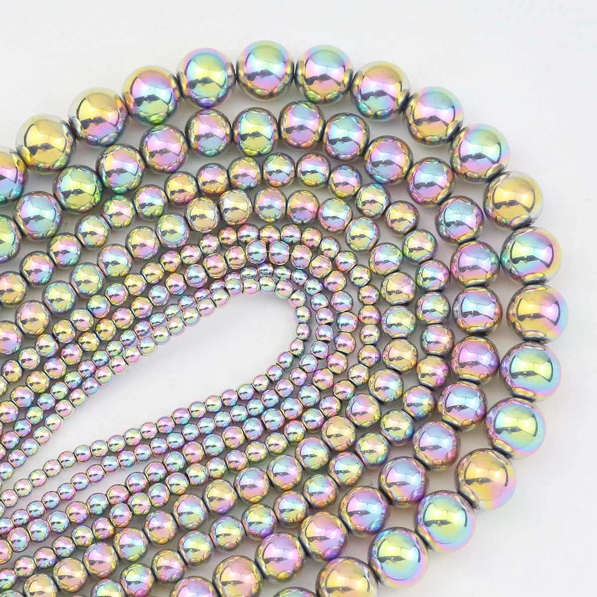 Гладкие круглые красочные гематитовые каменные свободные бусины 2/3/4/6/8/10 мм для